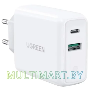 Сетевое зарядное Ugreen CD170 60468 (белый)